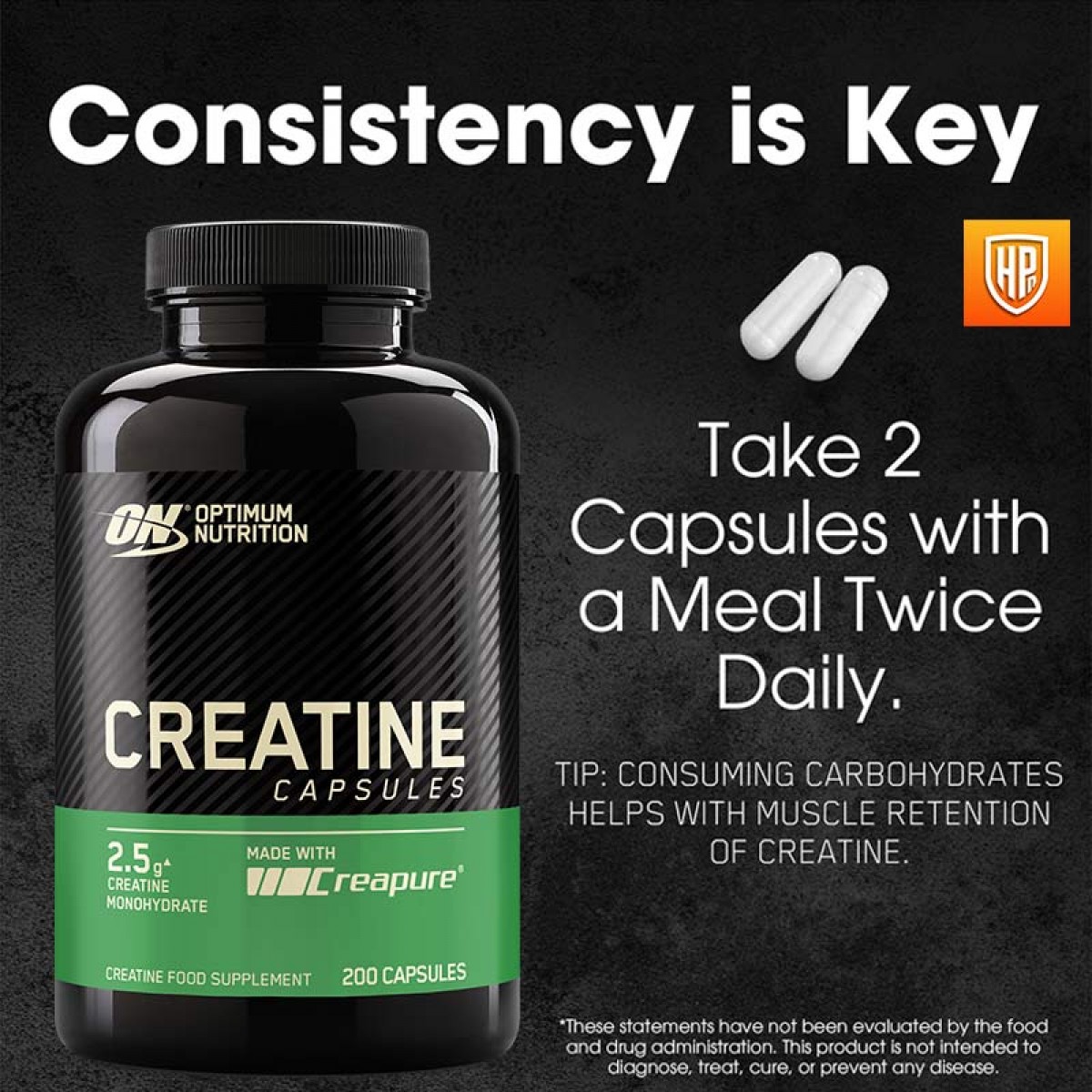Optimum Nutrition Creatine - 200 Caps - Image 2